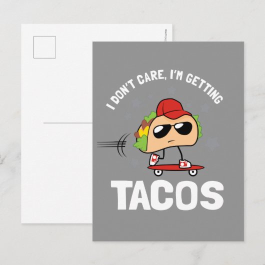 Het kan me niet schelen, ik haal Tacos Briefkaart (Voorkant / Achterkant)