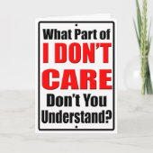 Het kan me niet schelen kaart (Voorkant)