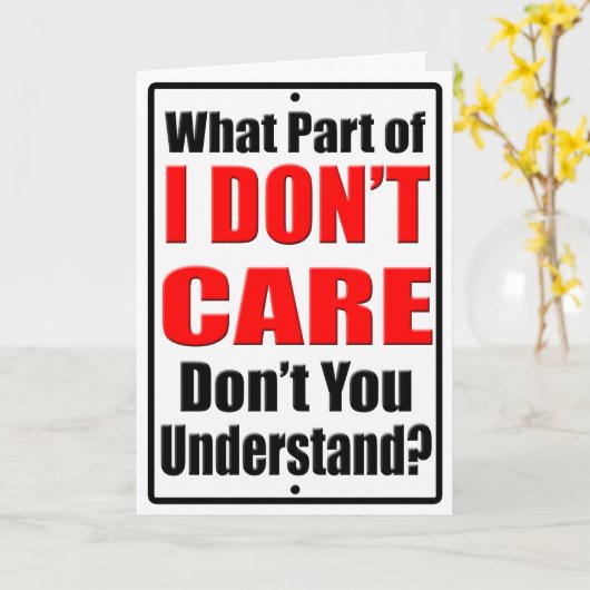 Het kan me niet schelen kaart (Gele Bloem)