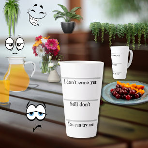 Het kan me niet schelen nog grappige quote Typogra Latte Mok