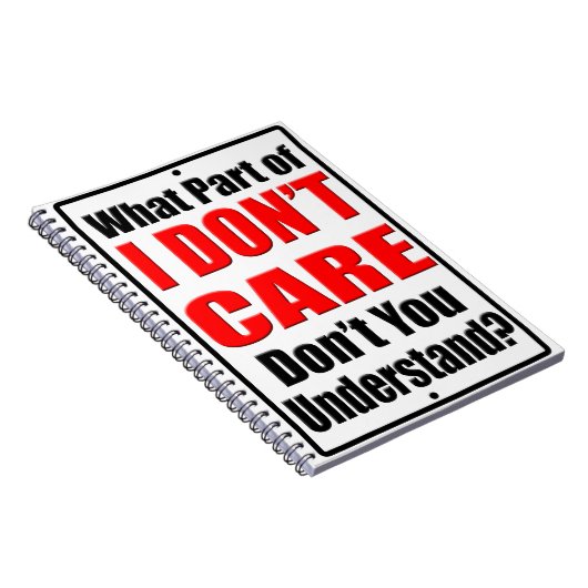 Het kan me niet schelen notitieboek (Rechterzijde)