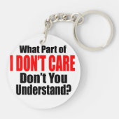 Het kan me niet schelen sleutelhanger (Achterkant)