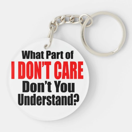 Het kan me niet schelen sleutelhanger (Achterkant)