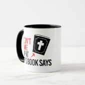 Het kan me niet schelen wat dit boek zegt mok (Voorkant links)