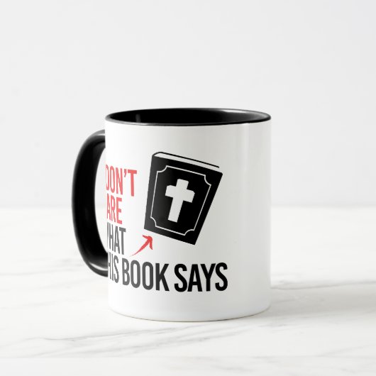 Het kan me niet schelen wat dit boek zegt mok (Voorkant links)