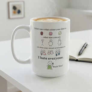 het kan me niet schelen welke huidskleur je hebt F Koffiemok
