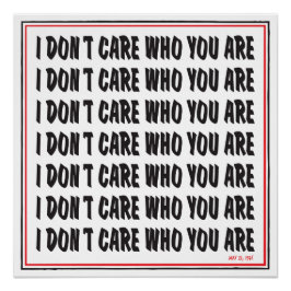 Het kan me niet schelen wie je bent '76 perfect poster