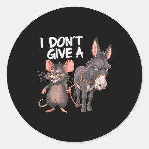 Het Kan Me Niets Schelen Een Rat Muis Ezel Grappig Ronde Sticker