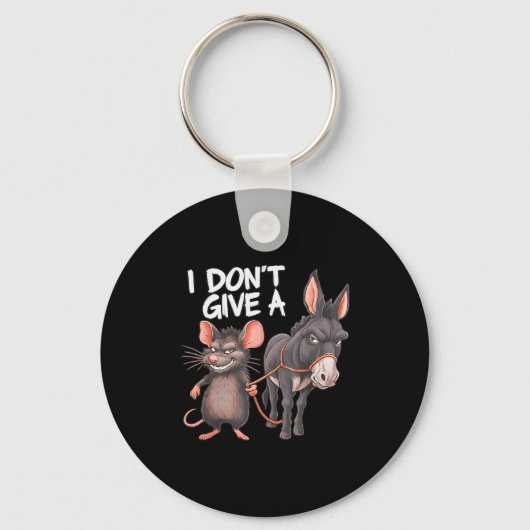 Het Kan Me Niets Schelen Een Rat Muis Ezel Grappig Sleutelhanger (Voorkant)