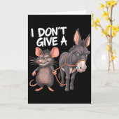 Het Kan Me Niets Schelen Een Rats Muis Ezel Grappi Kaart (Gele Bloem)