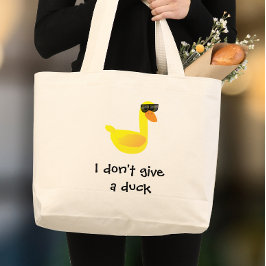 Het kan me niets schelen Eenden Humor Grote Tote Bag