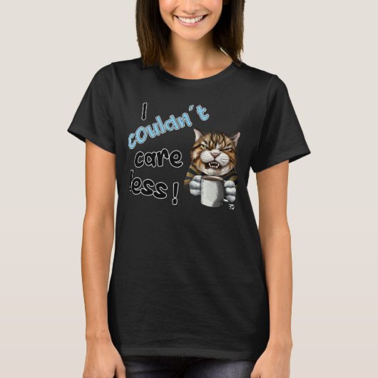 Het Kan Me Niets Schelen Grim Kat Statement 1 T-shirt (Voorkant)