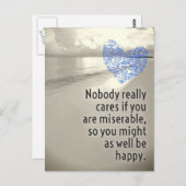 Het kan niemand echt schelen als je ellendig Brief Briefkaart (Voorkant / Achterkant)