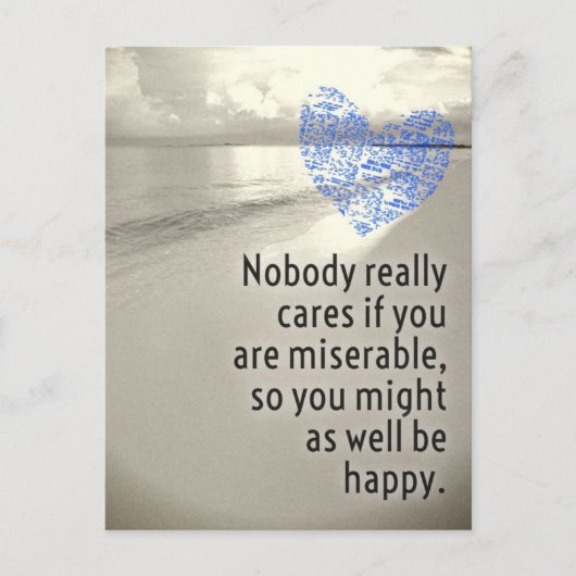 Het kan niemand echt schelen als je ellendig Brief Briefkaart (Voorkant)