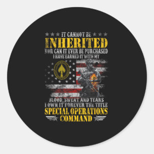 Het Kan Niet Worden Geërfd Special Operations Comm Ronde Sticker