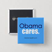 Het kan Obama schelen, punt. Vierkante Button (Voorkant /achterkant)