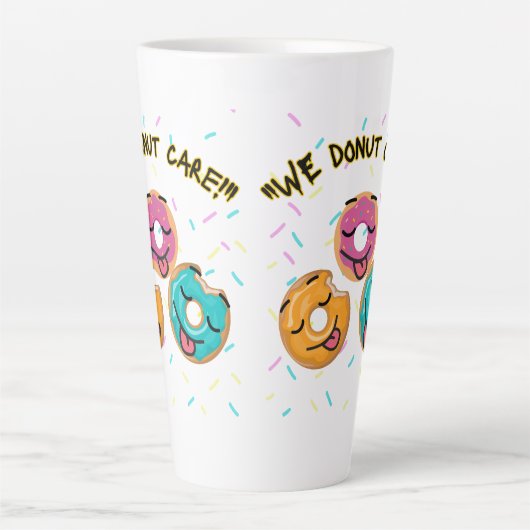 Het kan ons niet schelen latte mok (Voorkant)