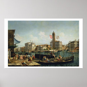 Het kanaal Grande en S. Geremie, Venetië (olie op Poster