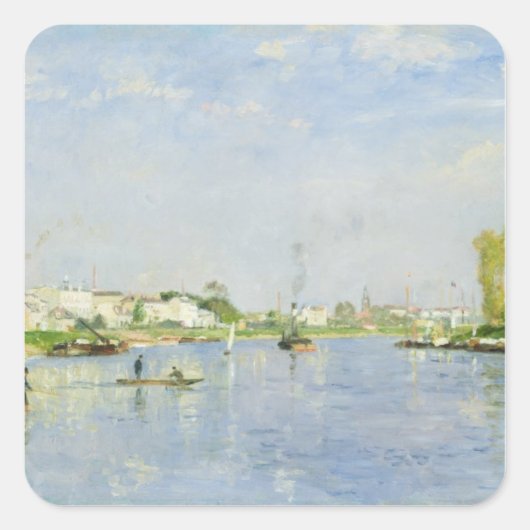 Het kanaal Saint-Denis Vierkante Sticker (Voorkant)