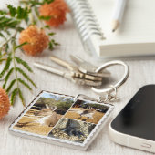 Het Kangaroo Afbeelding Collage, Keyring Sleutelhanger (Voorkant Rechts)
