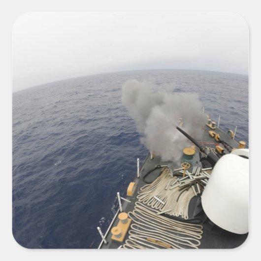 Het kanon MK-75 76 mm Vierkante Sticker (Voorkant)