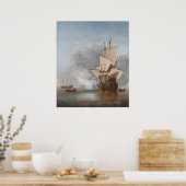 Het kanon Shot, Willem van de Velde de Younger Poster (Keuken)
