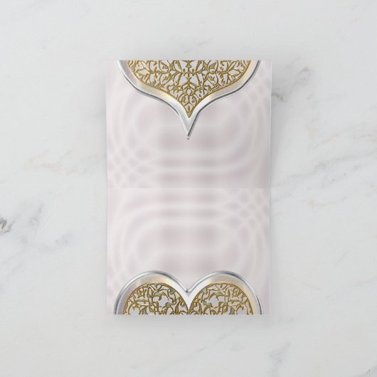 Het Kant van Champagne (het Huwelijk dankt u nota Bedankkaart (Binnen)