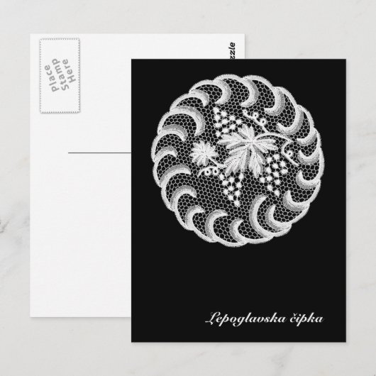 Het kant van Lepoglava Briefkaart (Voorkant / Achterkant)