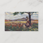 Het kantelen van de schaap en schaapherder visitekaartje (Achterkant)