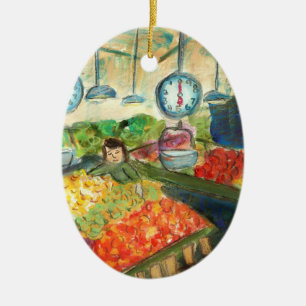 Het kantelen van de sierbloem (Pike Place Seattle) Keramisch Ornament