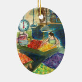 Het kantelen van de sierbloem (Pike Place Seattle) Keramisch Ornament (Achterkant)