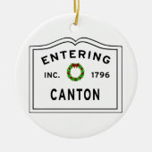 Het kanton Massachusetts Town Keramisch Ornament (Voorkant)