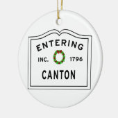 Het kanton Massachusetts Town Keramisch Ornament (Links)