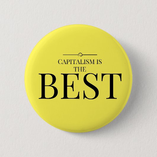 Het kapitalisme is het beste ronde button 5,7 cm (Voorkant)