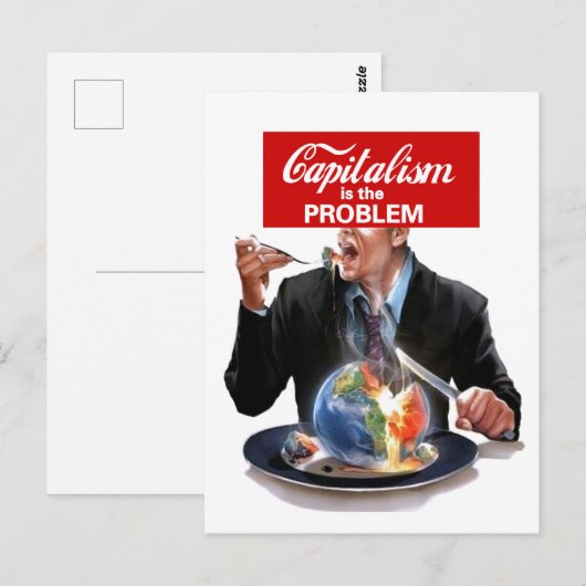 Het kapitalisme is het probleem briefkaart (Voorkant / Achterkant)