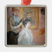 Het kapsel (door Berthe Morisot) Metalen Ornament (Voorkant)