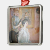 Het kapsel (door Berthe Morisot) Metalen Ornament (Links)