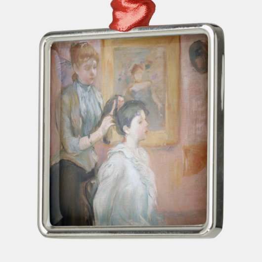 Het kapsel (door Berthe Morisot) Metalen Ornament (Links)