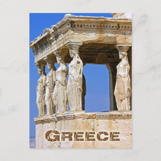 Het Karyatid-porch van de Erechtheion in Athene Briefkaart (Voorkant)