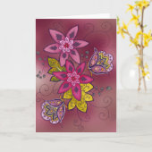 Het kastanjebruine Wenskaart van de Tulp (spatie) Kaart (Gele Bloem)