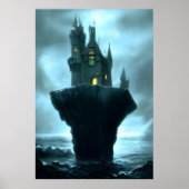 Het kasteel, de rots, het zee | AI Art Poster (Voorkant)