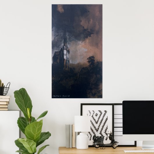 Het kasteel in de maan poster (Thuiskantoor)