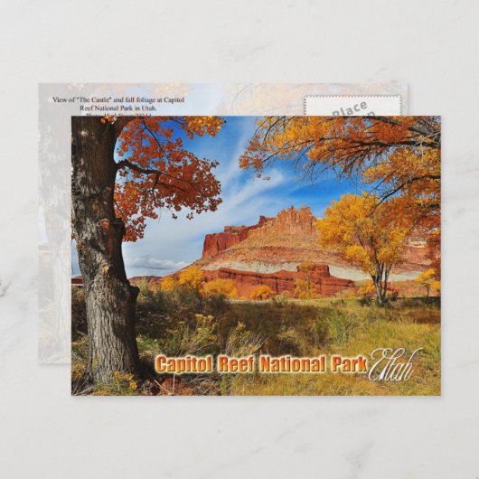 Het kasteel in het nationaal park Capitol Reef, Ut Briefkaart (Voorkant / Achterkant)