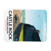 het kasteel rock noord - ierland reisposter . magneet (Horizontaal)