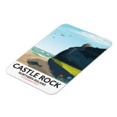 het kasteel rock noord - ierland reisposter . magneet (Linkerzijde)