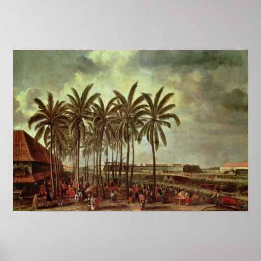 Het kasteel van Batavia, gezien van Kali Besar Poster (Voorkant)