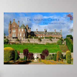 Het kasteel van Bright Scottish Drummond Clan Poster