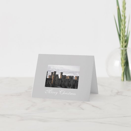 Het Kasteel van Conwy in Sneeuw Feestdagen Kaart (Voorkant)