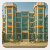 Het kasteel van Crystal Citadel Vierkante Sticker (Voorkant)