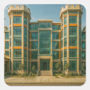 Het kasteel van Crystal Citadel Vierkante Sticker